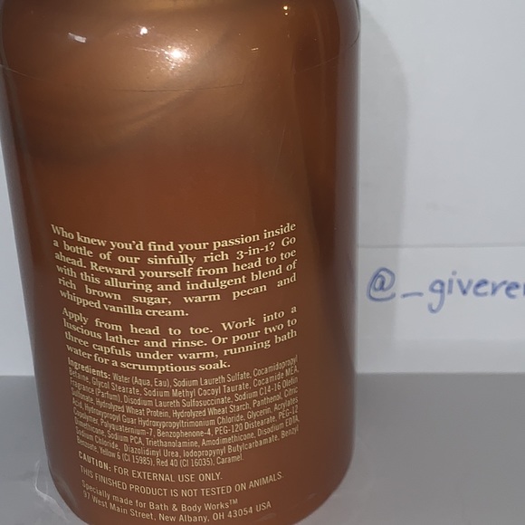 New! Pecan Passion 3-in-1 Temptations Body Wash, Bubble Bath & Shampoo - Picture 4 of 10